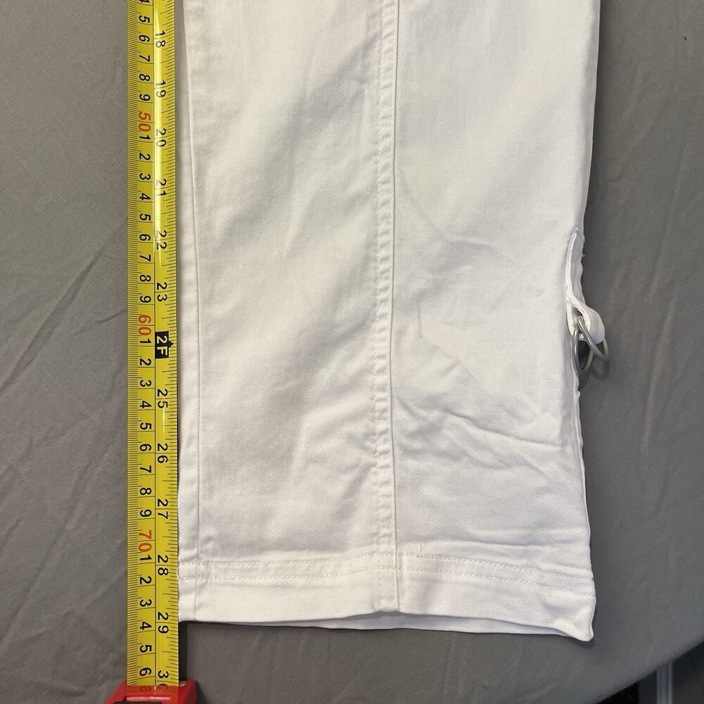 Soft Surroundings Medina Pants Medium Elastic Waist Roll Tab Ankle White Utility - Picture 11 of 13